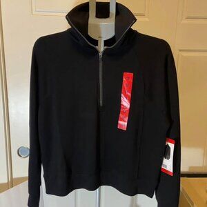 Danskin Luxe Half Zip Pullover Black Salt Size M NWT